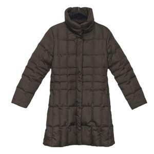 Isaac Mizrahi Down Filled Duvet Puffer Coat Womens Size Small Long Brown Jacket